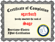 IPv6 Certification Badge for sgorbach
